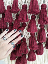 Load image into Gallery viewer, Large Merlot Tassel Macrame Tapestry String Theories Fiber Design