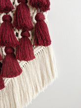 Load image into Gallery viewer, Large Merlot Tassel Macrame Tapestry String Theories Fiber Design