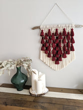 Load image into Gallery viewer, Large Merlot Tassel Macrame Tapestry String Theories Fiber Design