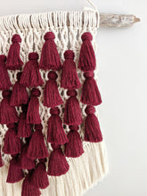 Load image into Gallery viewer, Large Merlot Tassel Macrame Tapestry String Theories Fiber Design