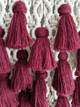 Load image into Gallery viewer, Large Merlot Tassel Macrame Tapestry String Theories Fiber Design
