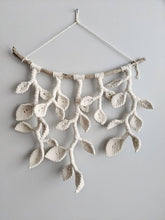 Load image into Gallery viewer, Macrame Wall Hanging - Hanging Vines and Leaves - Sculpture String Theories Fiber Design