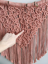 Load image into Gallery viewer, Macrame Squiggles Pink Wall Hanging Tapestry String Theories Fiber Design