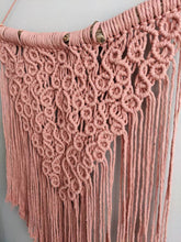 Load image into Gallery viewer, Macrame Squiggles Pink Wall Hanging Tapestry String Theories Fiber Design