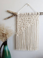 Load image into Gallery viewer, Macrame Asymmetric Bubble Wall Hanging String Theories Fiber Design