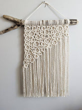 Load image into Gallery viewer, Macrame Asymmetric Bubble Wall Hanging String Theories Fiber Design