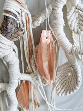 Load image into Gallery viewer, Macrame Wall Hanging Sculpture - Draped Silk - Copper Leaves String Theories Fiber Design