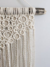 Load image into Gallery viewer, Macrame Asymmetric Bubble Wall Hanging String Theories Fiber Design