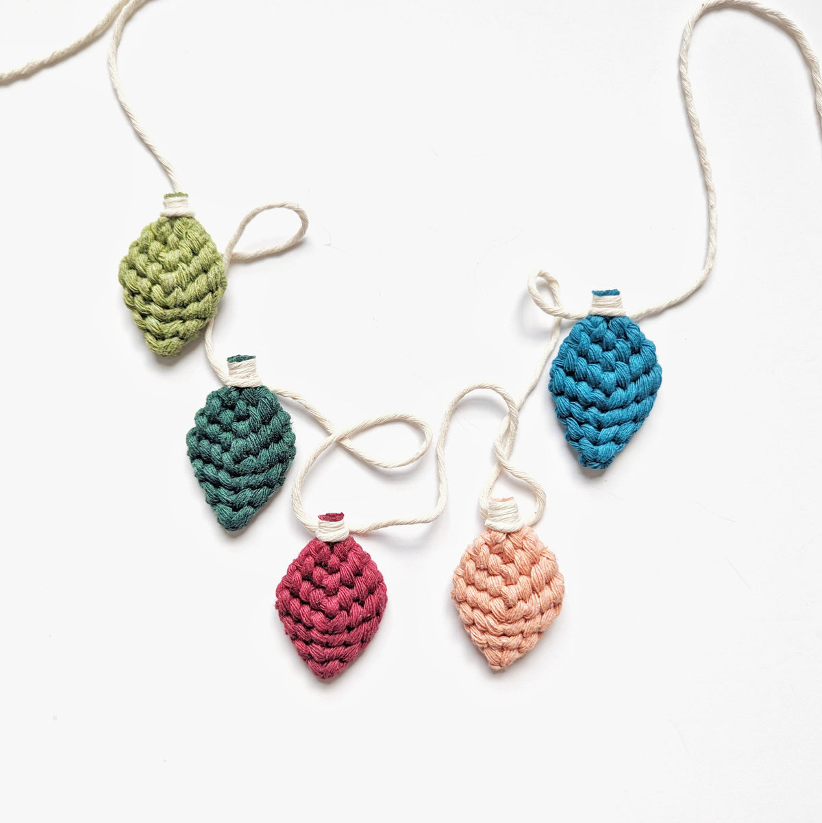 Macrame Christmas Ornament Light Bulb