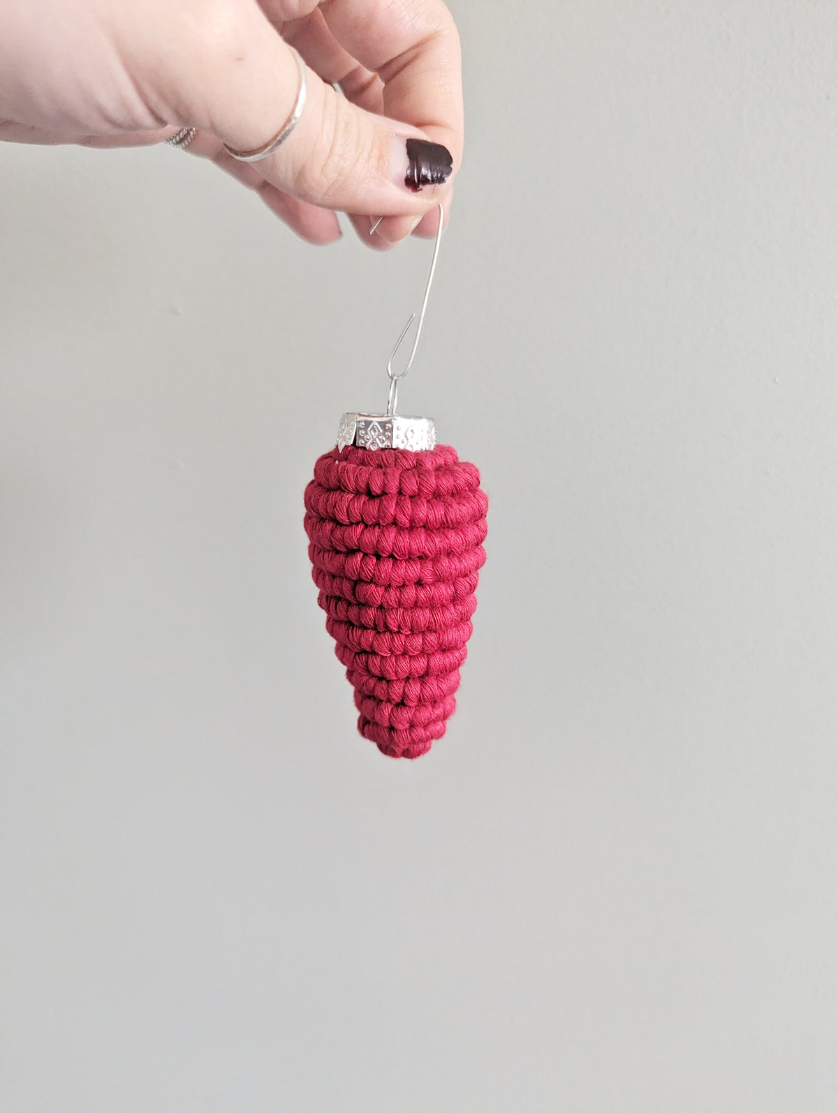 Macrame Christmas Bulb Ornaments