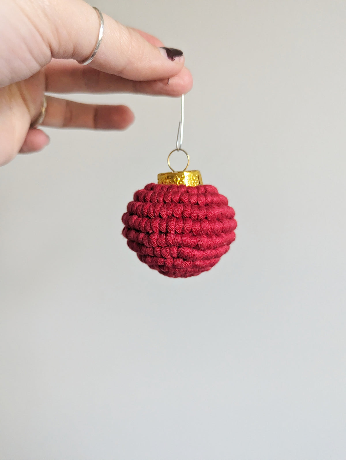 Macrame Christmas Bulb Ornaments
