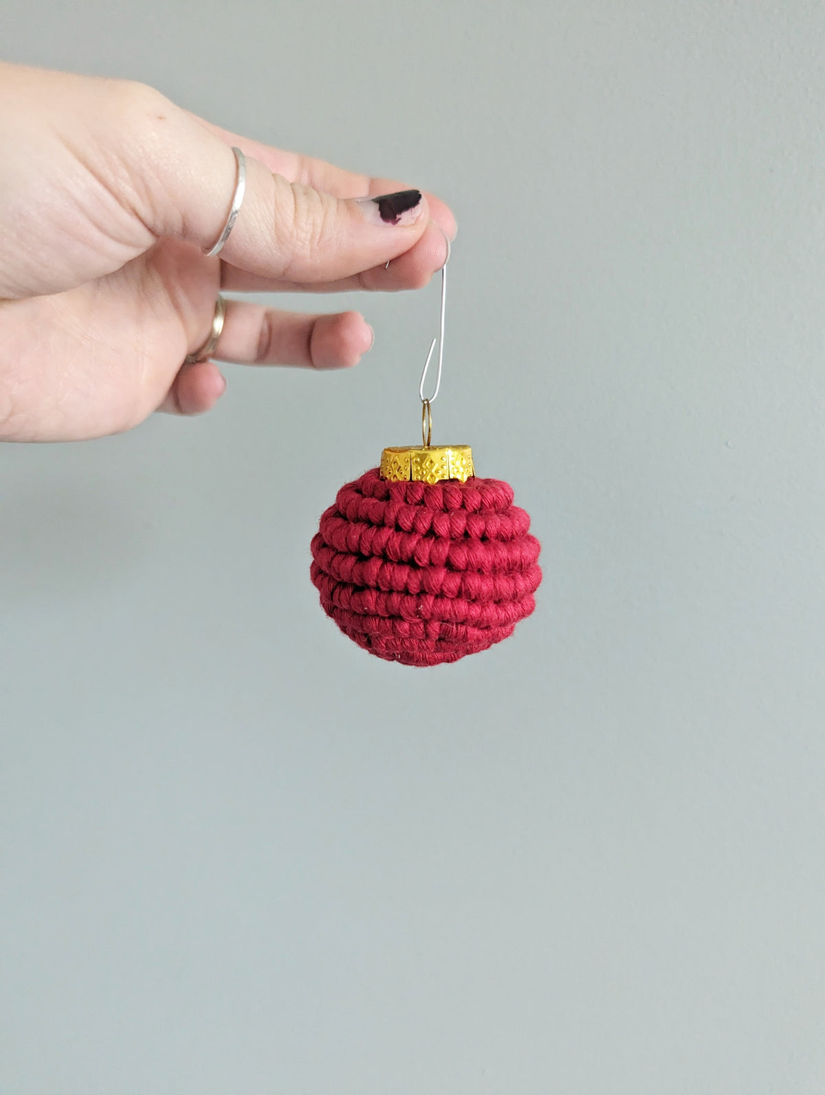Macrame Christmas Bulb Ornaments