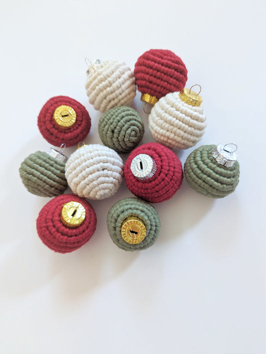 Macrame Christmas Bulb Ornaments