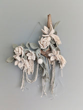 Load image into Gallery viewer, Macrame Boho Floral Wall Hanging Sculpture - Cream &amp; Sage
