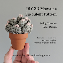Load image into Gallery viewer, Macrame 3D Succulent Pattern/kit
