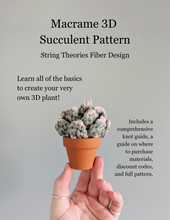 Load image into Gallery viewer, Macrame 3D Succulent Pattern/kit
