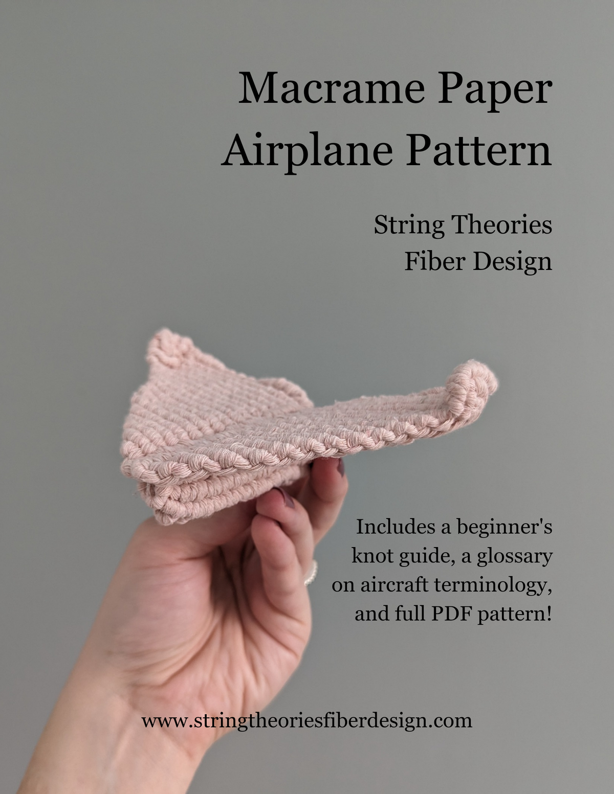 Macrame 3D Paper Plane Pattern (not a full kit)