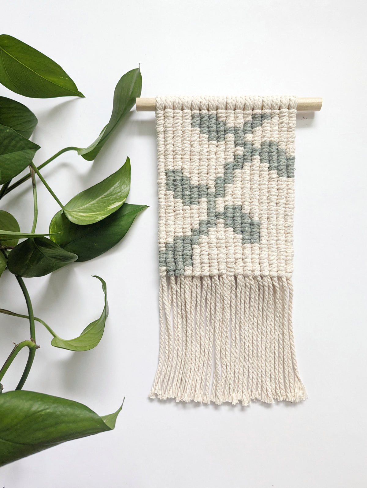 Macrame Pixel Vines & Leaves Wall Hanging Pattern - (not a full kit)
