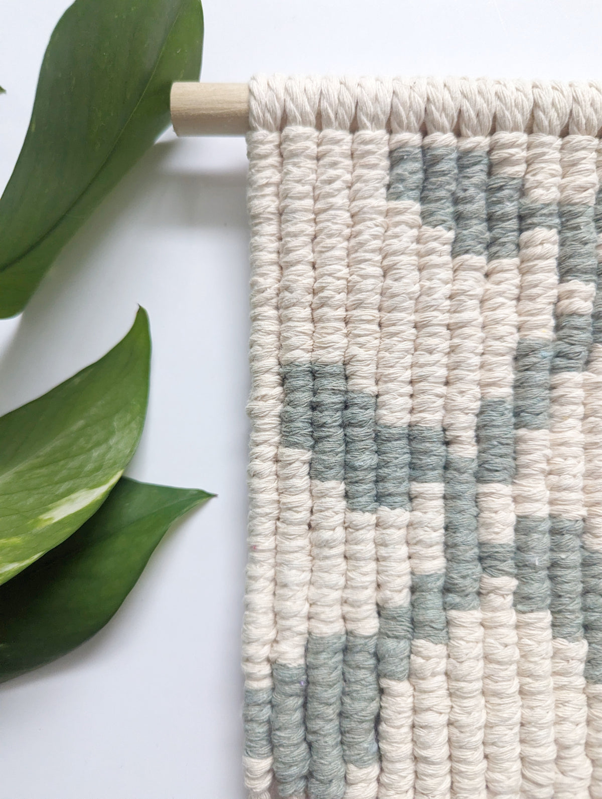 Macrame Pixel Vines & Leaves Wall Hanging Pattern - (not a full kit)