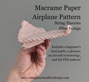 Macrame 3D Paper Plane Pattern (not a full kit)