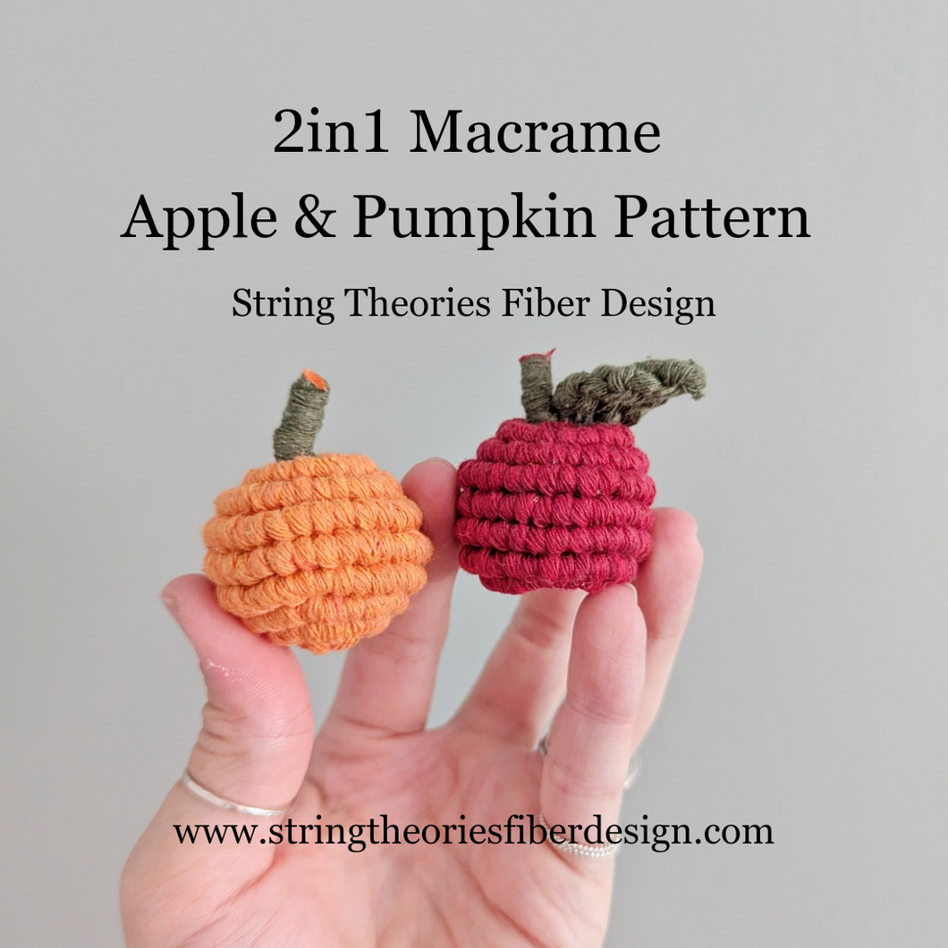 Macrame Pumpkin & Apple Pattern and Kit