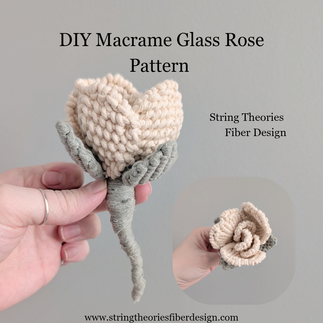 February - Macrame Glass Rose
