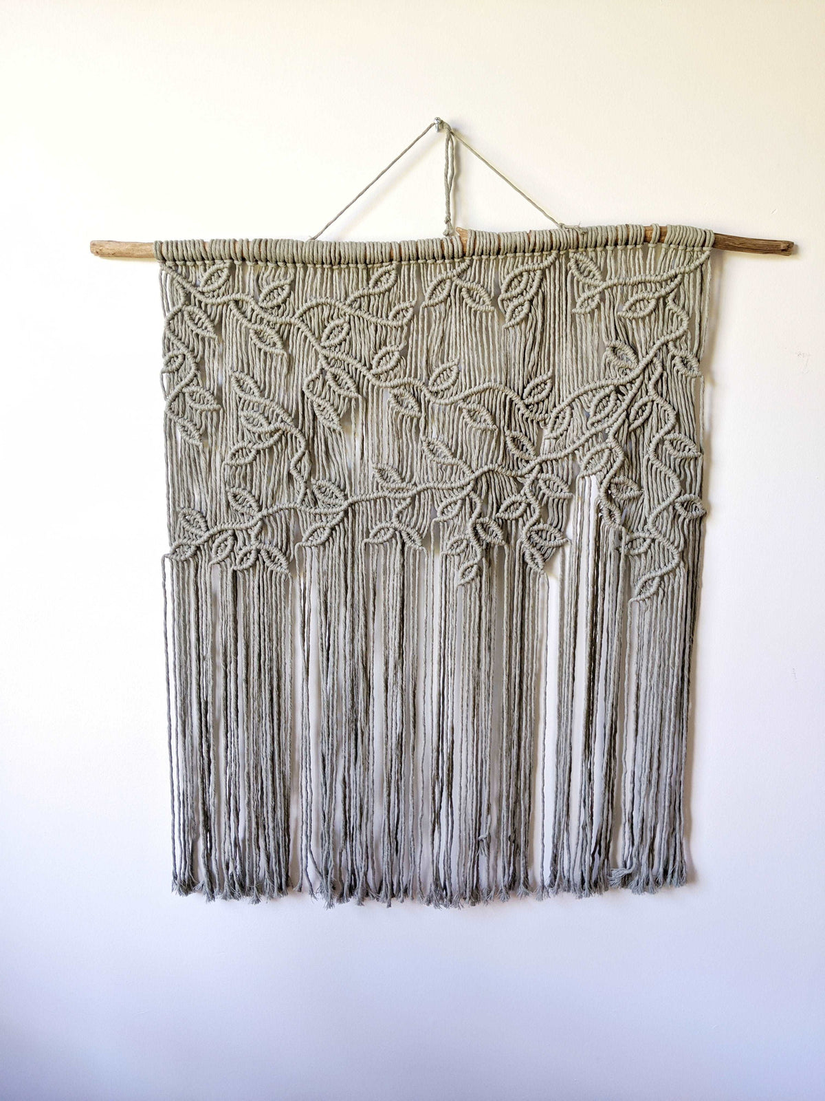 Extra Large Macrame Vines and Leaves Wall Hanging String Theories Fiber Design