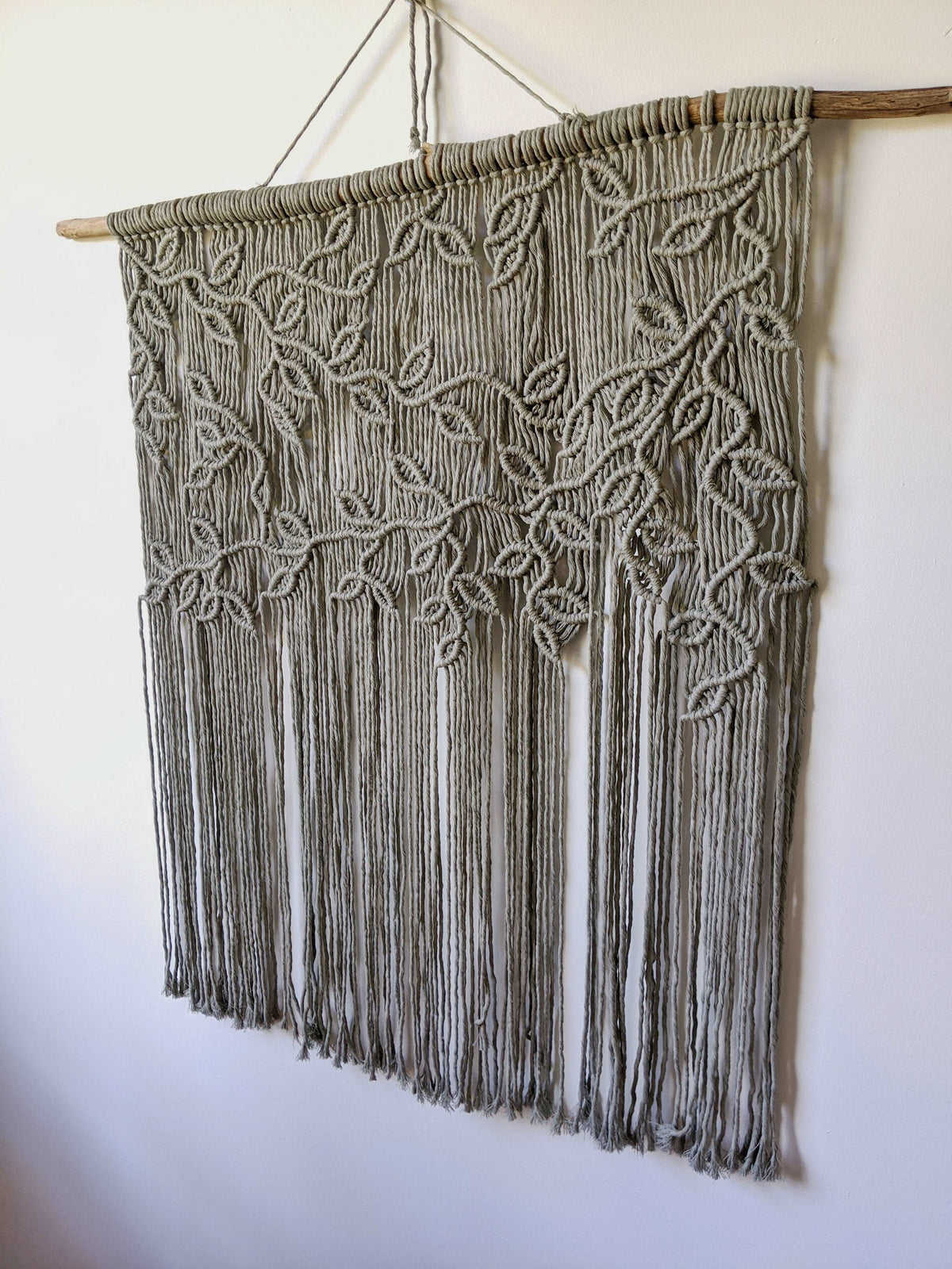 Extra Large Macrame Vines and Leaves Wall Hanging String Theories Fiber Design