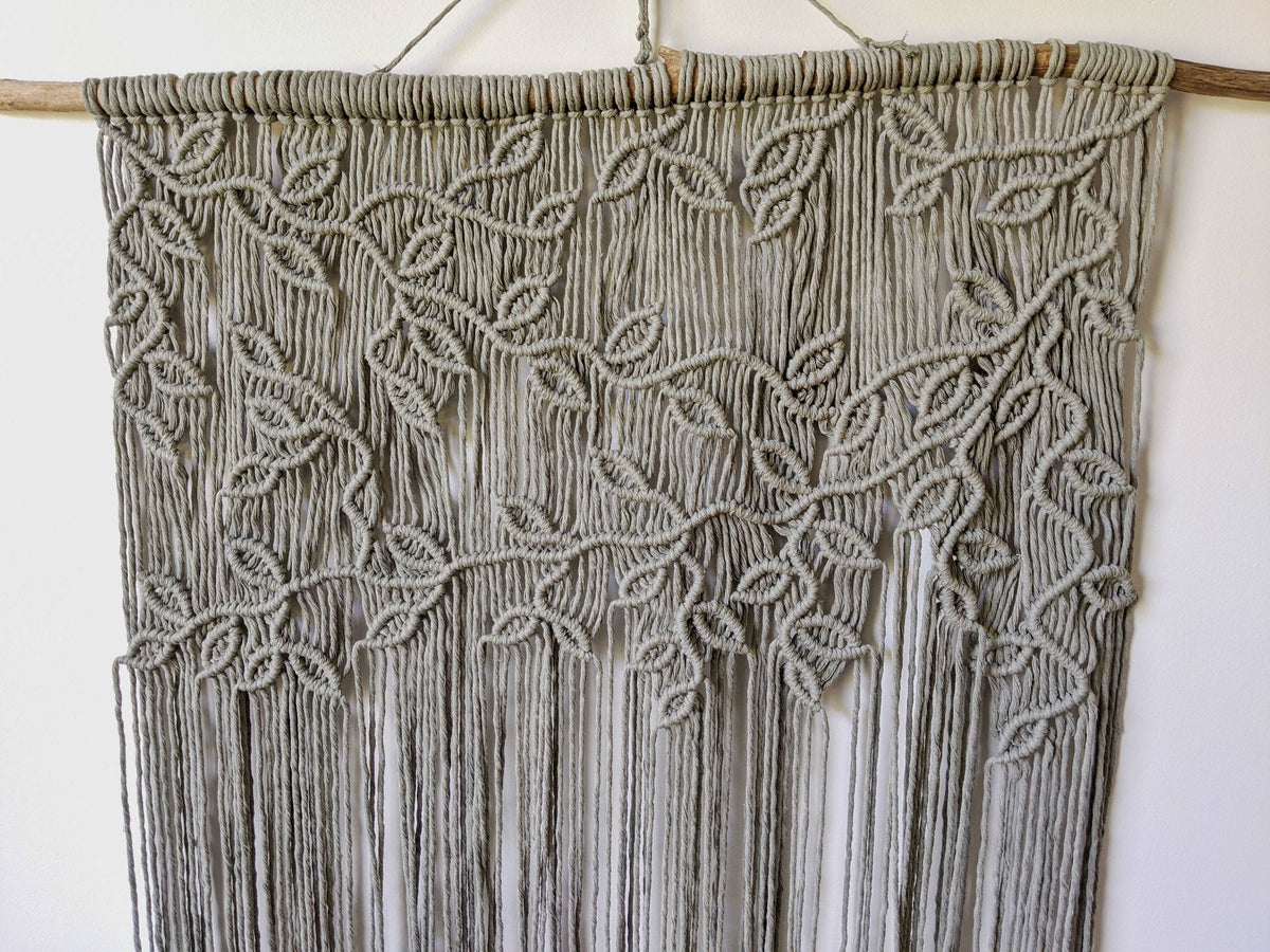 Extra Large Macrame Vines and Leaves Wall Hanging String Theories Fiber Design
