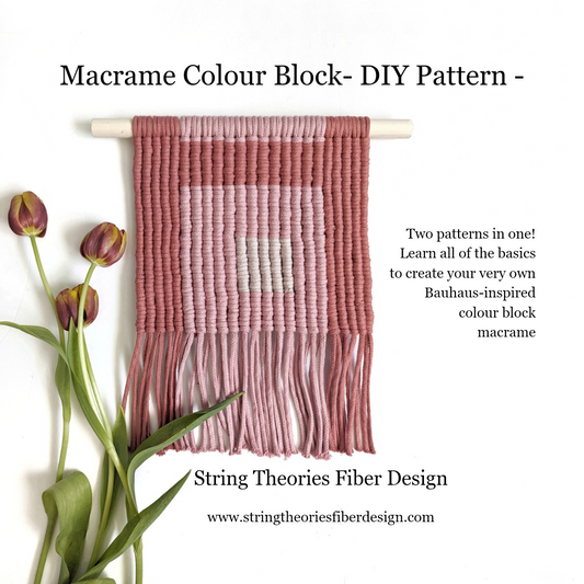 Bauhaus-Inspired Macrame Colour Block Wall Hanging Pattern - (not a full kit)