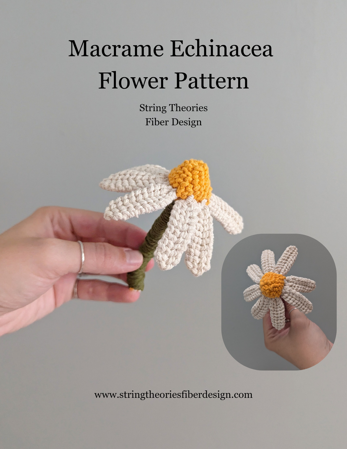 June - Macrame Echinacea Flower Pattern