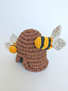 Bees on Beehive Sculpture String Theories Fiber Design