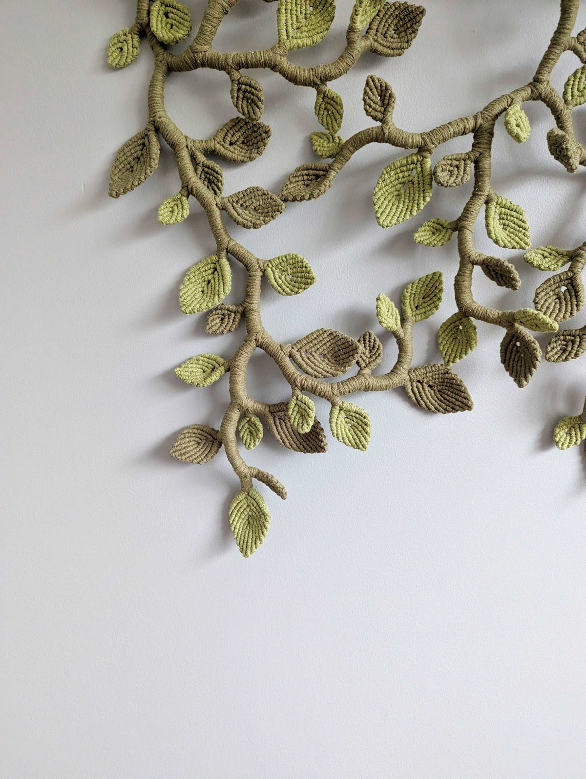 Custom - Large Macrame Vines and Leaves Sculpture