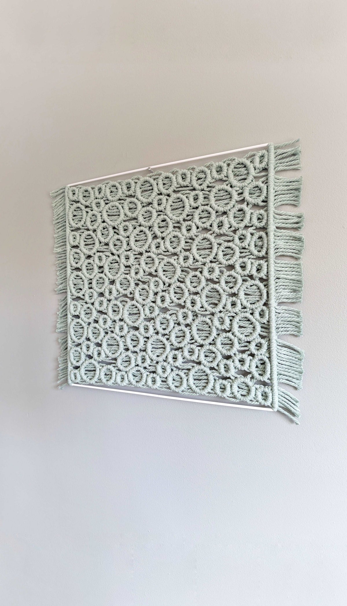 Bubbles Macrame Hanging on Square Frame