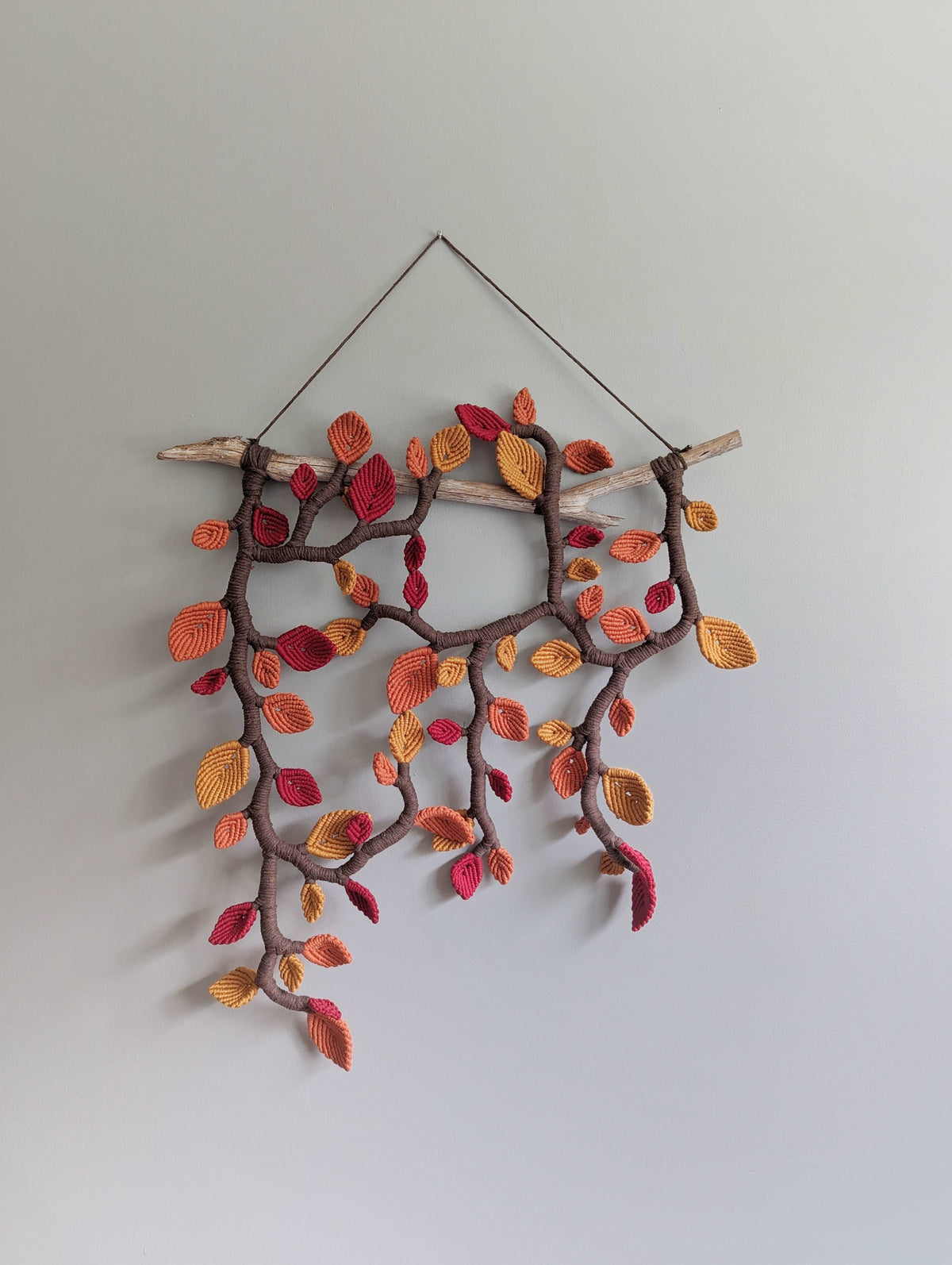 Autumn Leaves - Large Macrame Vines and Leaves Sculpture