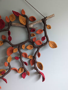 Autumn Leaves - Large Macrame Vines and Leaves Sculpture