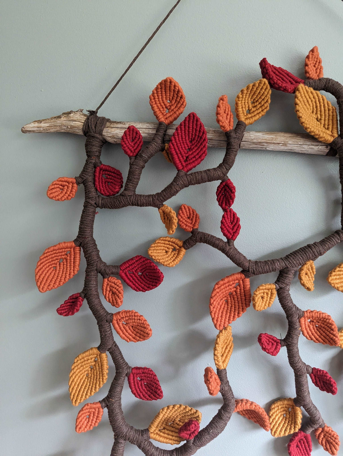 Autumn Leaves - Large Macrame Vines and Leaves Sculpture