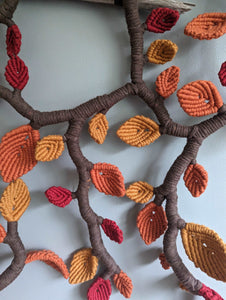 Autumn Leaves - Large Macrame Vines and Leaves Sculpture