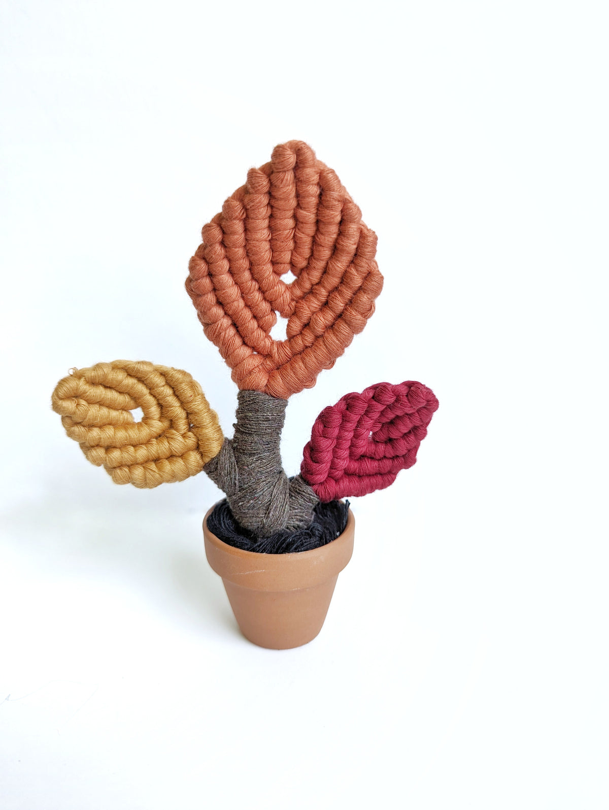 Macrame Leafy Mini Pot