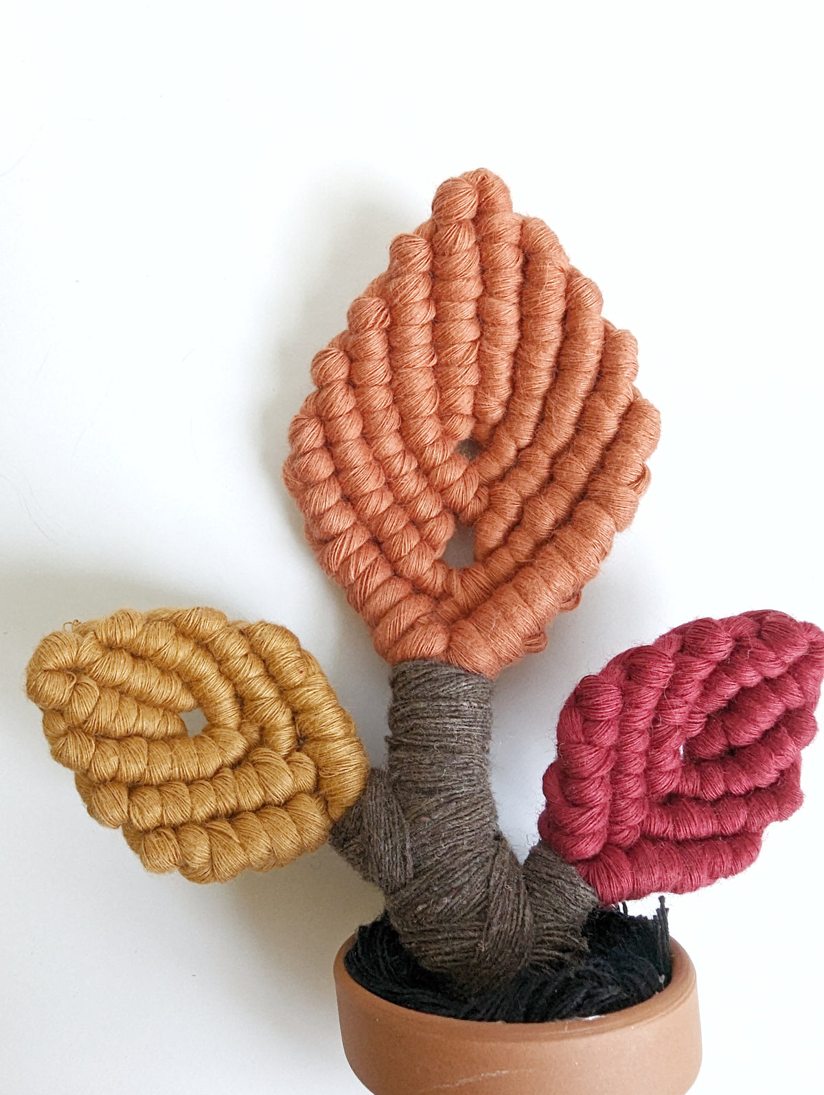 Macrame Leafy Mini Pot