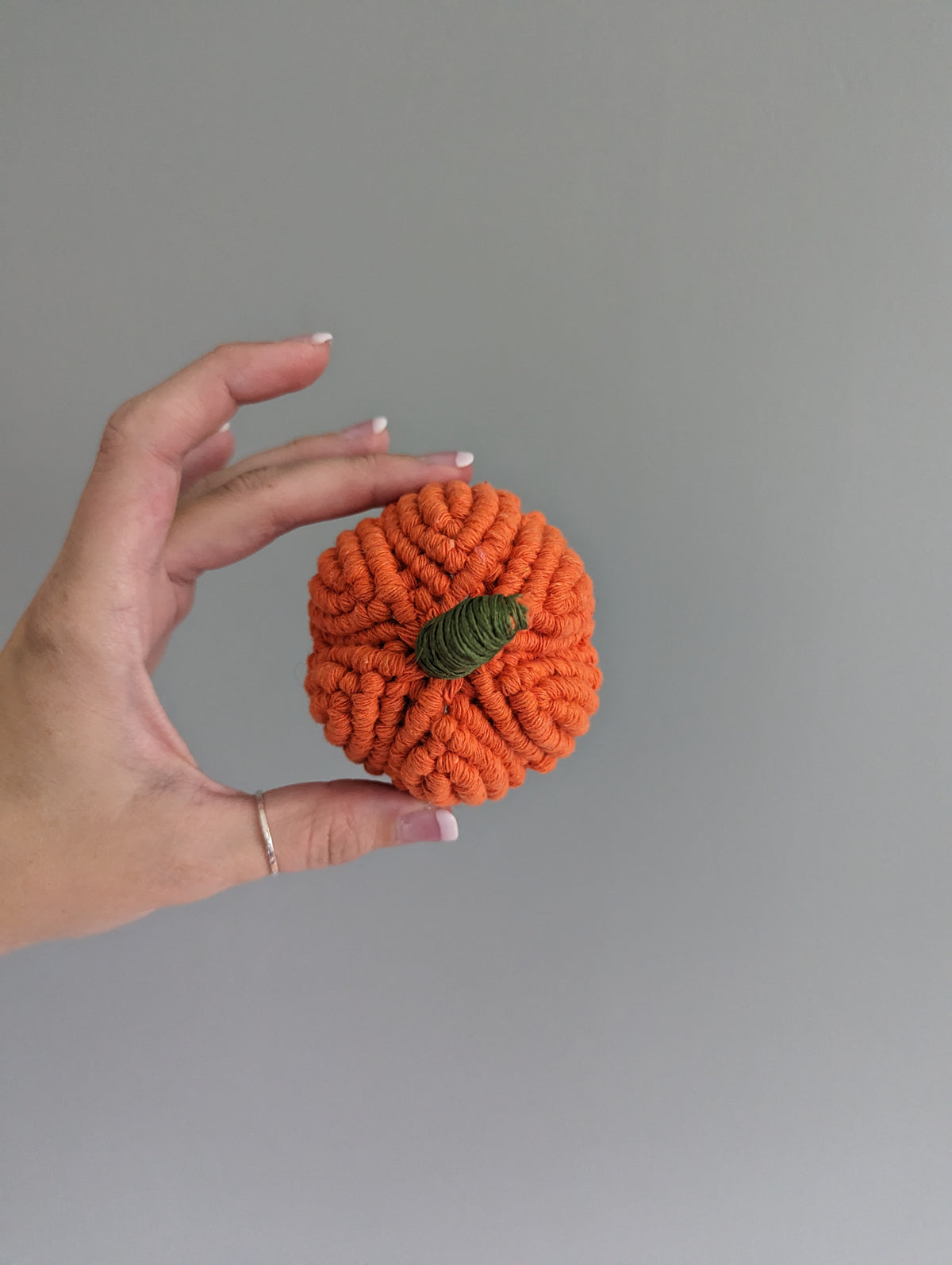 Macrame Fiber Sculptures Pumpkins Tea Light Covers