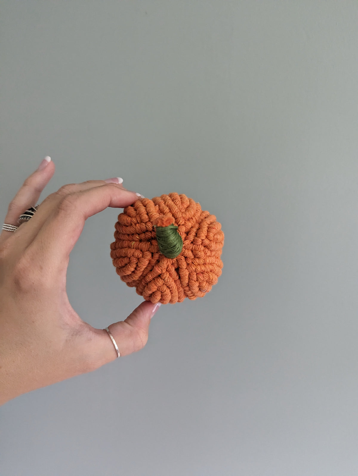 Macrame Fiber Sculptures Pumpkins Tea Light Covers