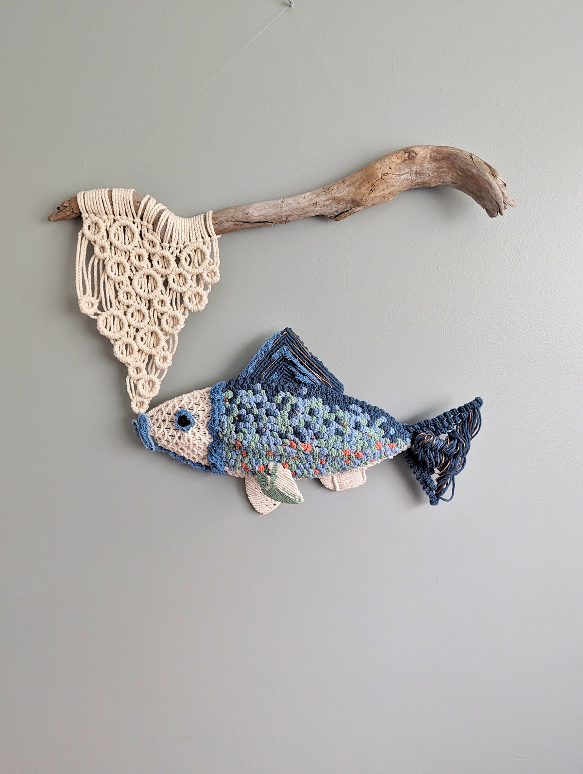 Macrame Sculptural Fiber Fish