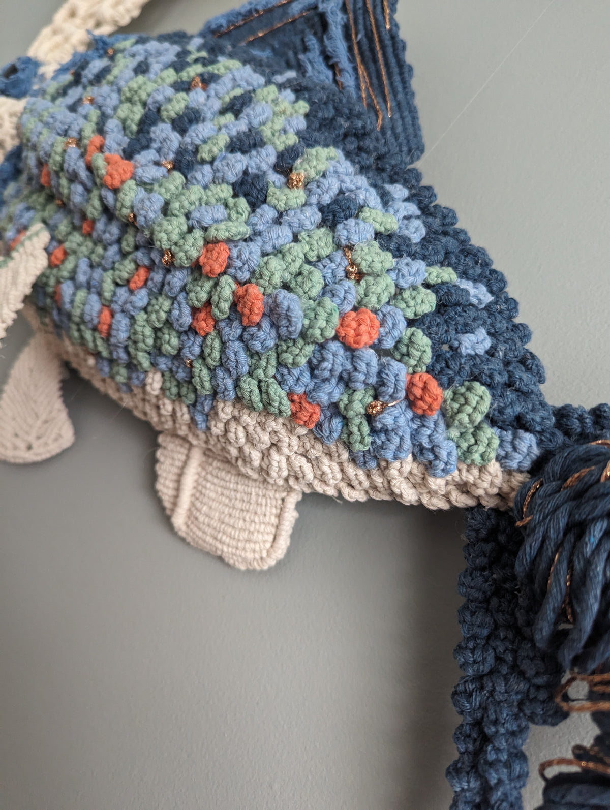 Macrame Sculptural Fiber Fish
