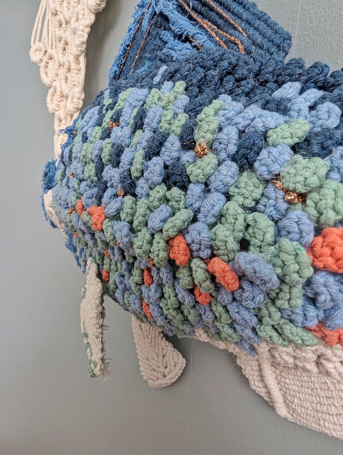 Macrame Sculptural Fiber Fish