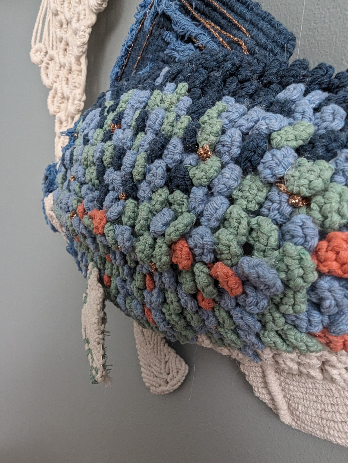 Macrame Sculptural Fiber Fish