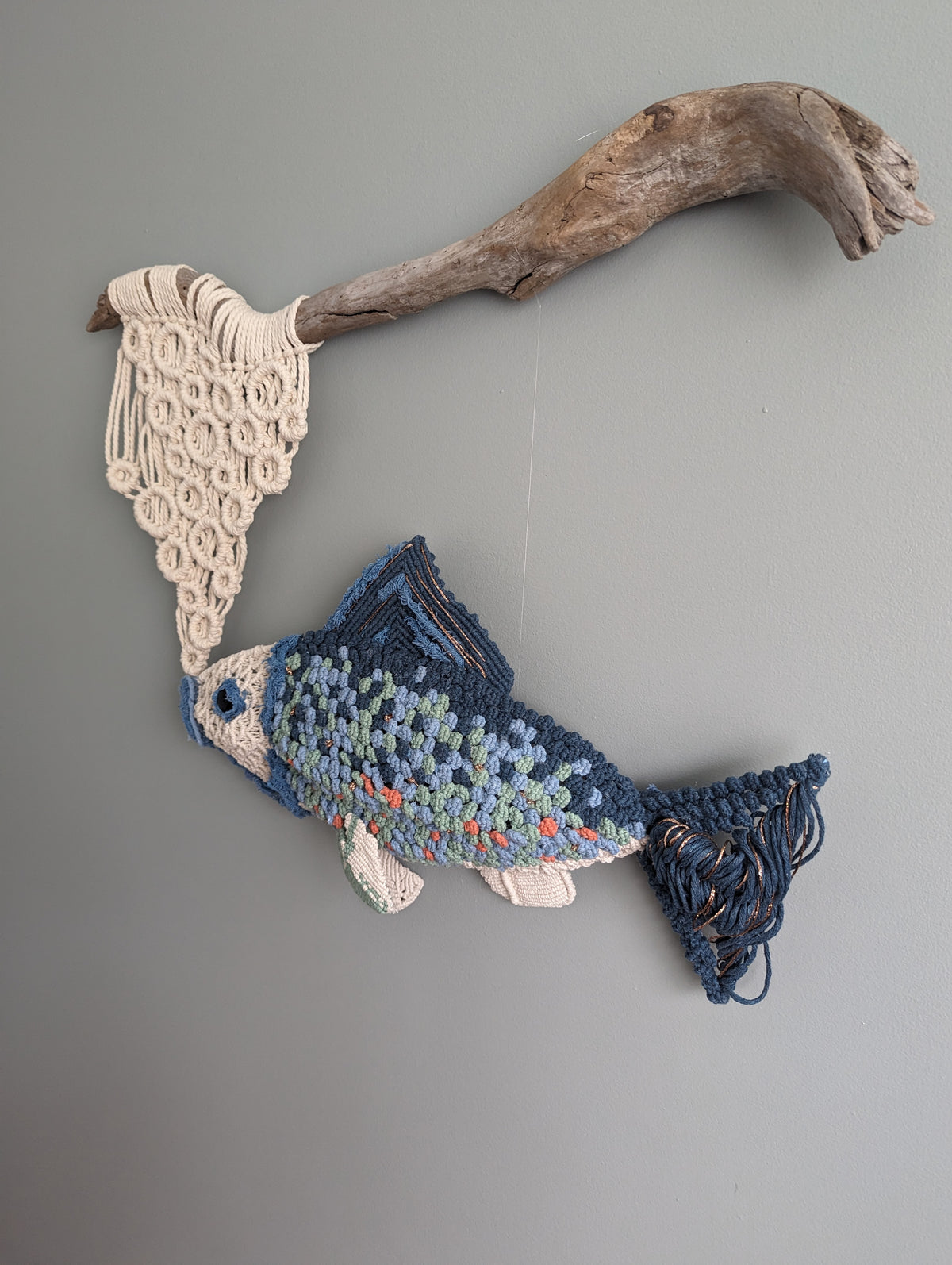 Macrame Sculptural Fiber Fish