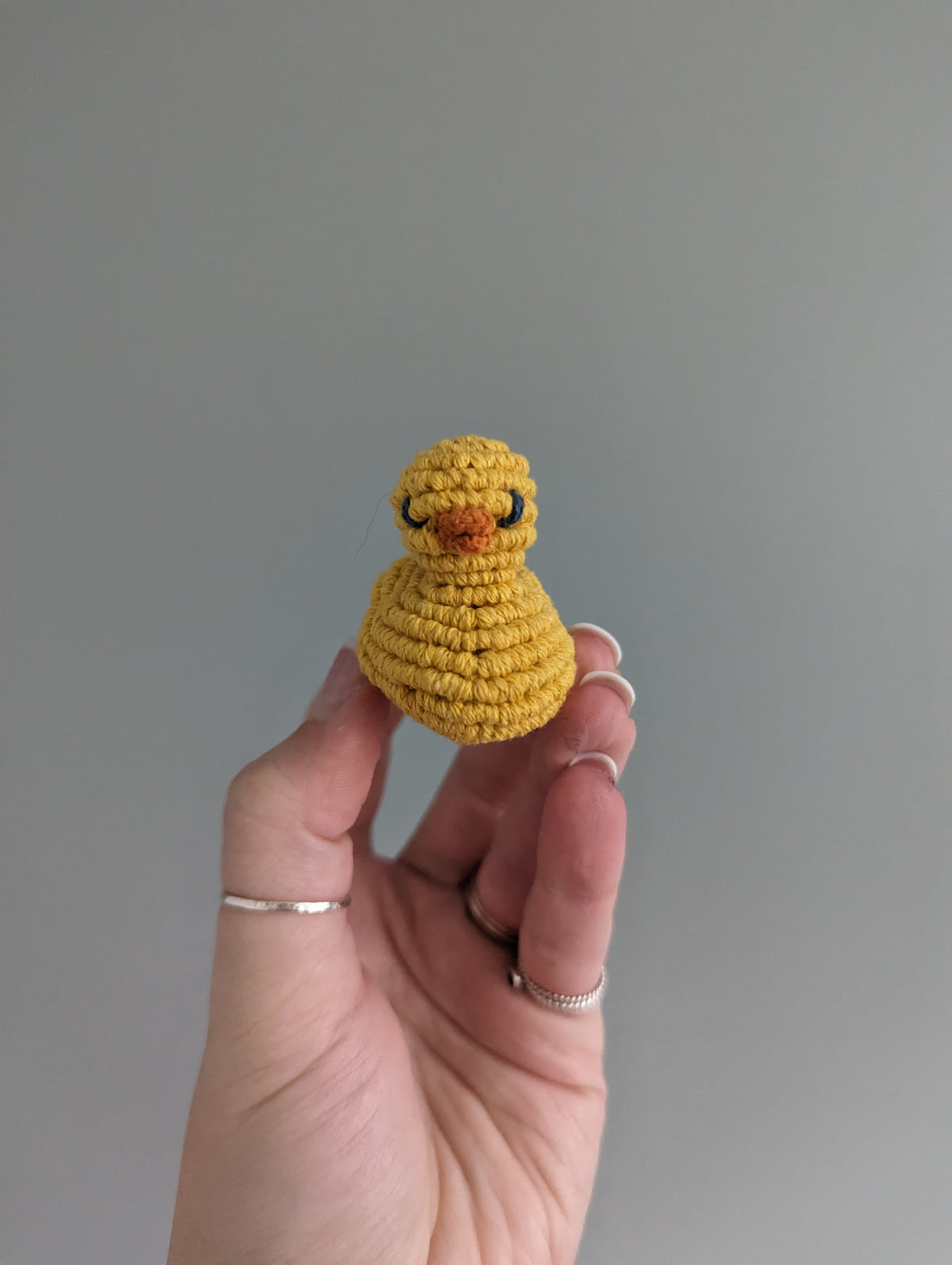Macrame mini Rubber Duck Fiber Sculpture