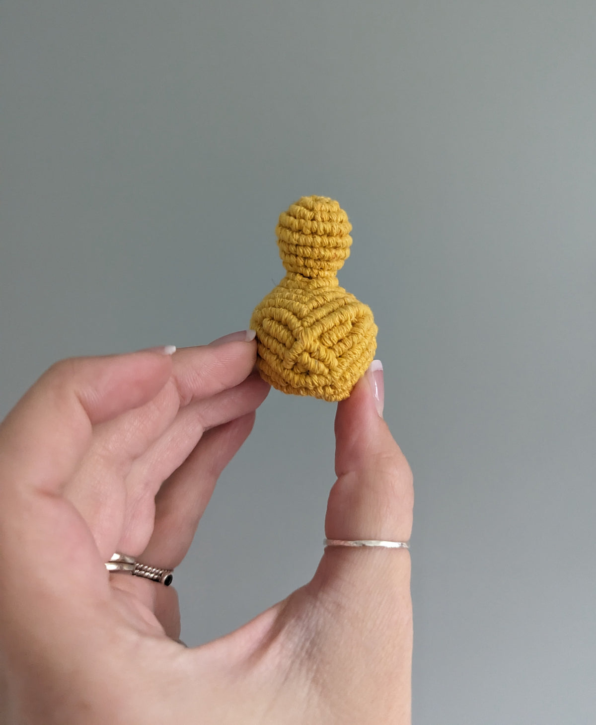 Macrame mini Rubber Duck Fiber Sculpture