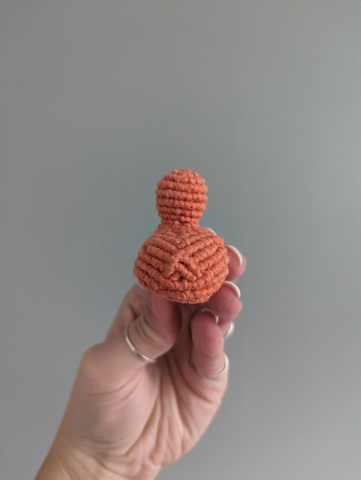 Macrame mini Rubber Duck Fiber Sculpture
